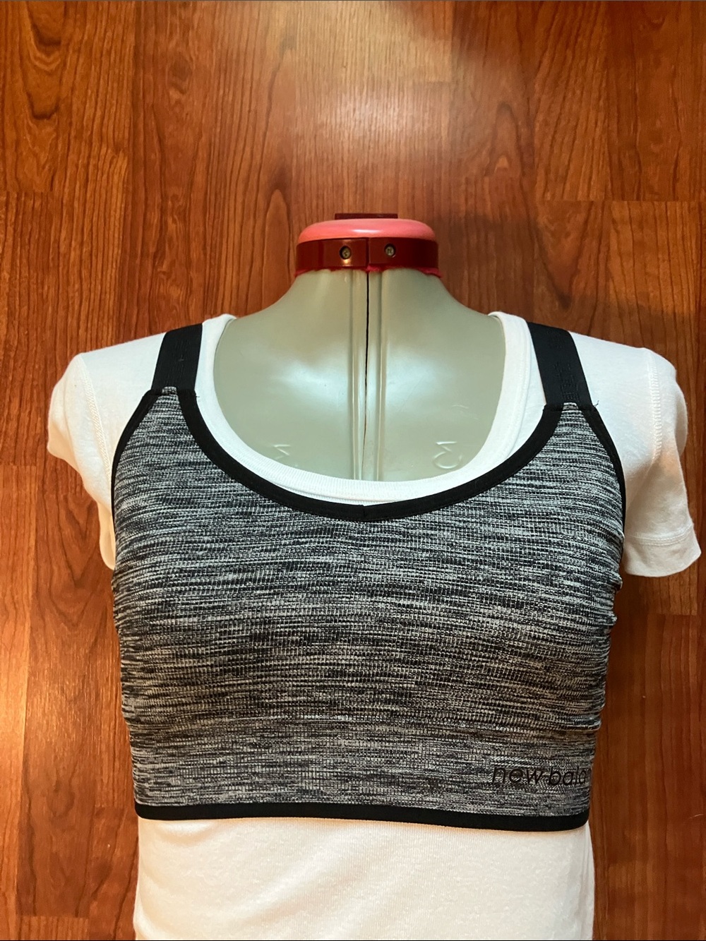 New Balance Black & Gray Heather Racerback Sports Bra